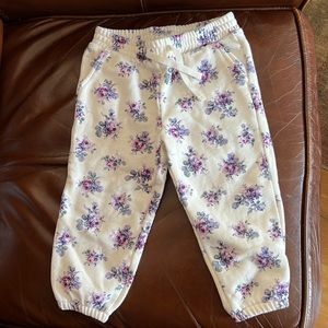 Janie and Jack Sweatpants with purple flowers. Size 2T.